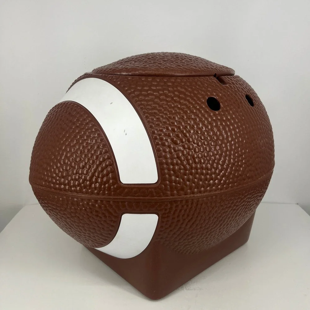 Little Tikes Football Toy Chest Storage Bin Brown Vintage Sports Kids Playroom